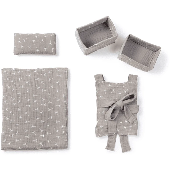 MUSTERKIND® Puppen Stoff-Set Viola Grau 1 MUSTERKIND® Puppen Stoff-Set Viola Grau